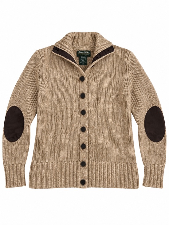 Eddie Bauer Sweaters - Vintage Y2K Eddie Bauer Wool Blend Button Cardigan Suede Elbow Patches M